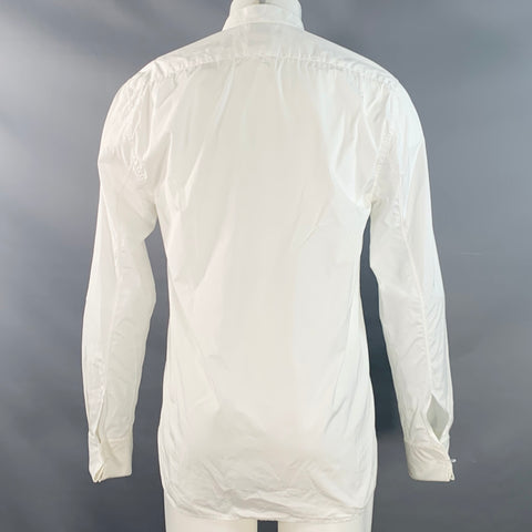 Chemise de smoking MARC JACOBS taille S en coton blanc, col cassé, plastron plissé, poignets mousquetaires, manches longues