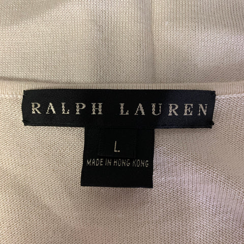 RALPH LAUREN Size L Cream Silk Cashmere Pullover
