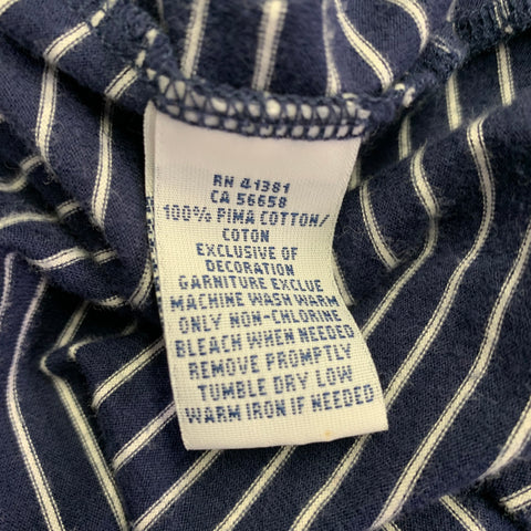 POLO by RALPH LAUREN Size XXL Navy White Stripe Pima Cotton Half Placket Polo