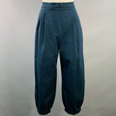 FENDI Size 4 Navy Cotton Twill Pleated Dress Pants