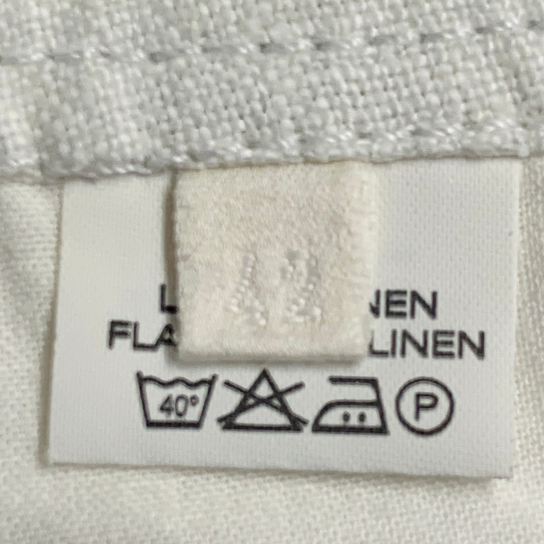 120% LINO Size 6 Silver White Linen Zip Fly Shorts