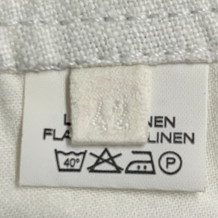 120% LINO Size 6 Silver White Linen Zip Fly Shorts