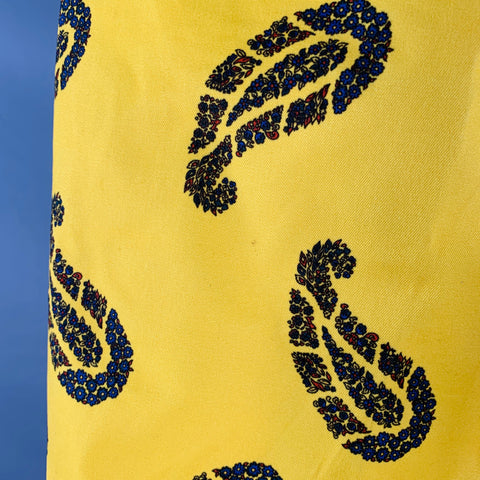 NOAH Size 34 Yellow Navy Black Paisley Cotton Zip Fly Dress Pants