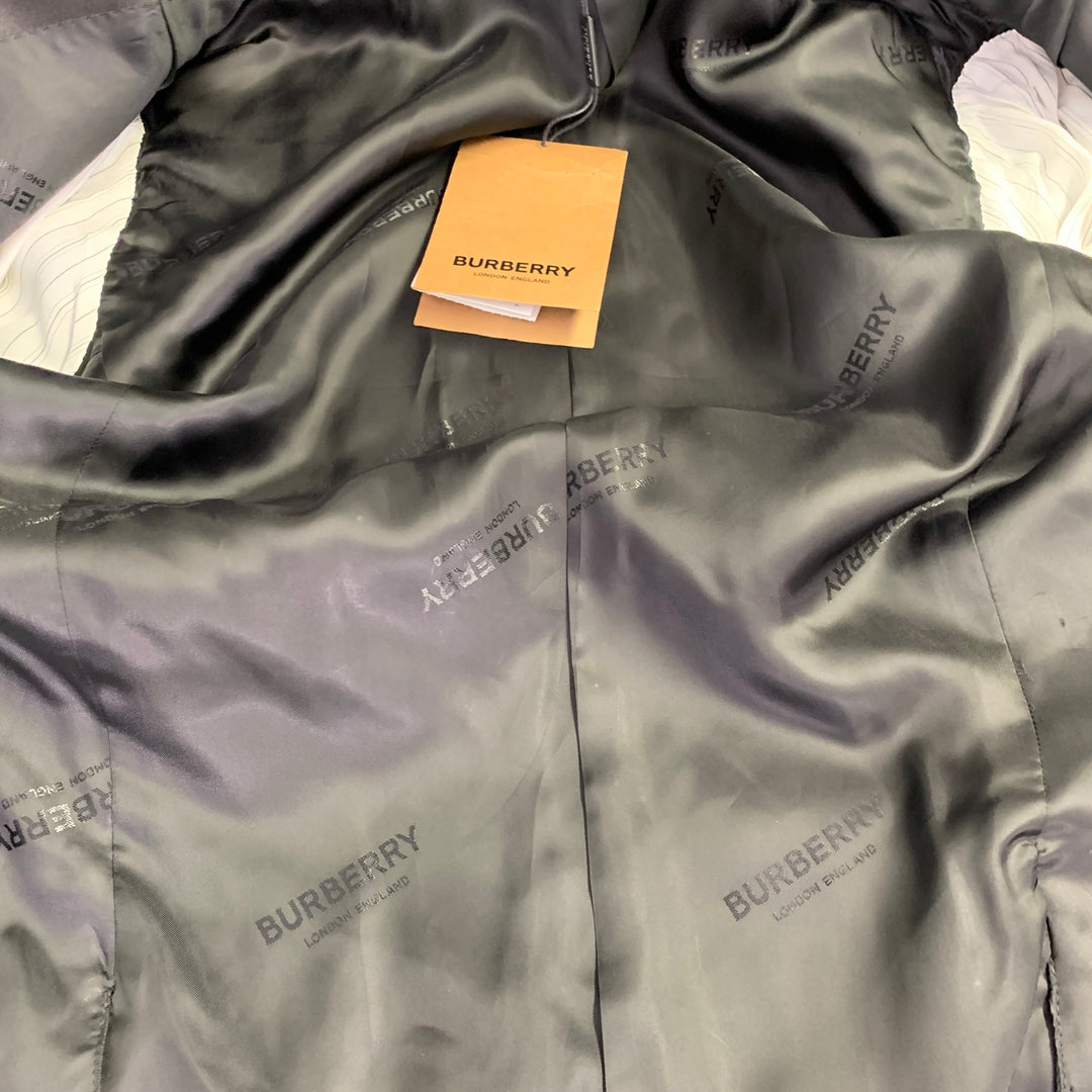 BURBERRY Size 40 Black Studded Mohair Wool Peak Lapel Sport Coat