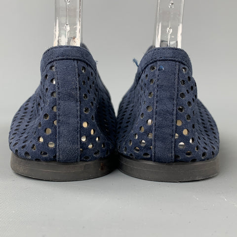 STELLA McCARTNEY Zapatos planos de gamuza sintética perforados azul marino talla 7.5