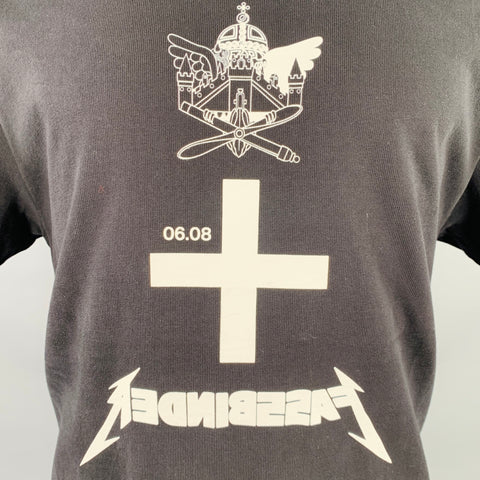 T-shirt col rond en coton imprimé noir et blanc LIBERAL YOUTH MINISTRY FW21 Taille M