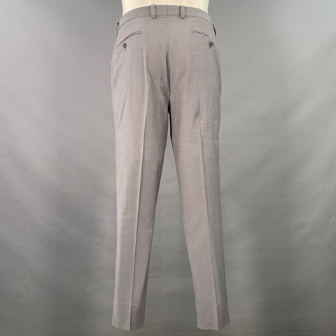 CALVIN KLEIN Size 40 Grey Wool Blend Single Breasted Notch Lapel Suit
