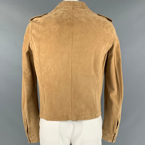 SPURR Size L Camel Suede Epaulettes Jacket