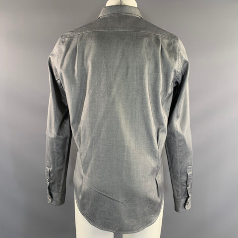 MARTIN MARGIELA SS2013 Size M Black White Speckled Cotton Button Up Long Sleeve Shirt