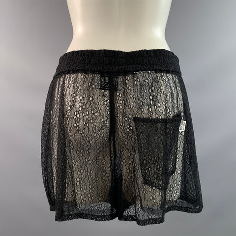 MO5CH1NO JEANS Size 8 Black Polyamide Blend Elastic Waistband Shorts