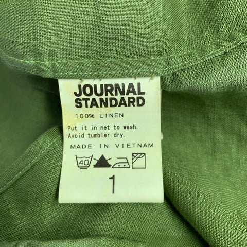 JOURNAL STANDARD Size S Green Linen Button Down Long Sleeve Shirt