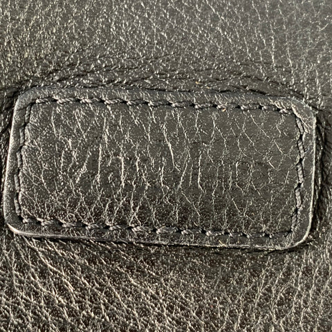 MAX MARA Black Leather Tote Top Handles Zip Handbag