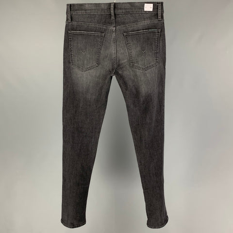 HUDSON Size 30 Charcoal Washed Cotton Blend Skinny Jeans