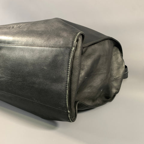 EMPORIO ARMANI Black Leather Briefcase