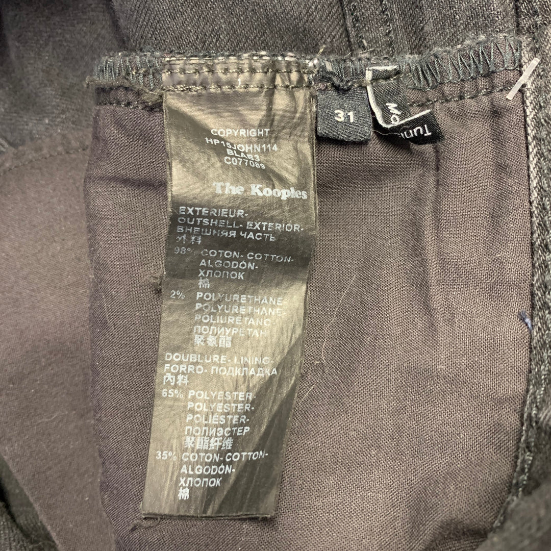 THE KOOPLES Size 31 Black Grey Distressed Cotton Blend Selvedge Jeans