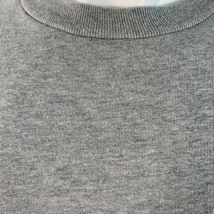 BURBERRY LONDON Size M Heather Grey Black Logo Cotton Blend Crew Neck Sweatshirt