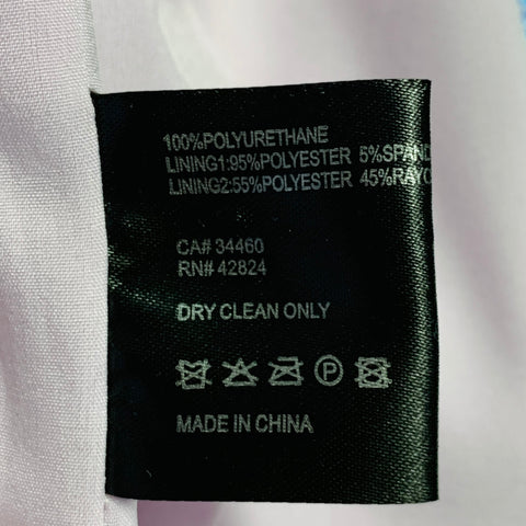 Blouson de moto ceinturé en simili cuir irisé argenté VEDA taille L