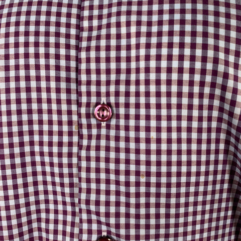 ETON Size M Purple Blue Gingham Cotton Long Sleeve Shirt