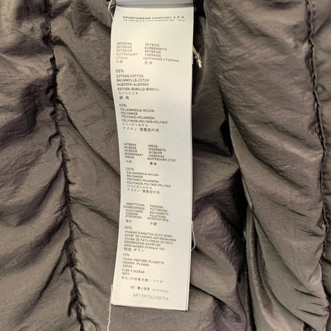 STONE ISLAND Size L Black Cotton Blend Double Breasted Coat