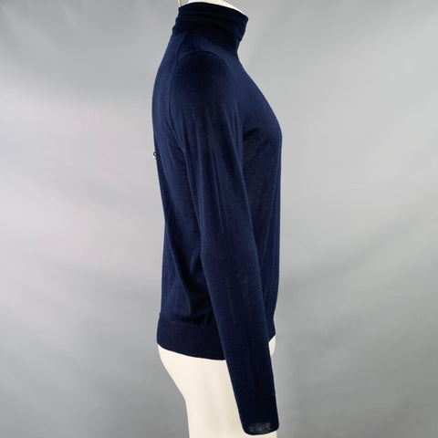 PRADA Size S Navy Knit Cashmere Turtleneck Long Sleeve Pullover