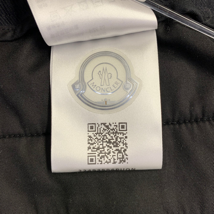 MONCLER Size 34 Black Twill Polyamide Blend Drawstring Casual Pants