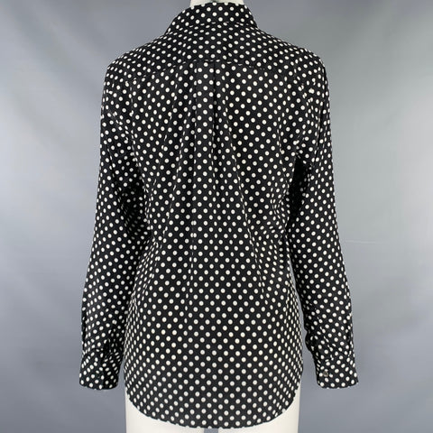 COMME des GARCONS Size M Black White Polyester Polka Dot Button Up Shirt