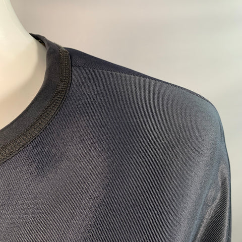 FENDI Fall 2014 Size 6 Navy Green Polyamide Blend Patchwork Back Zip Casual Top