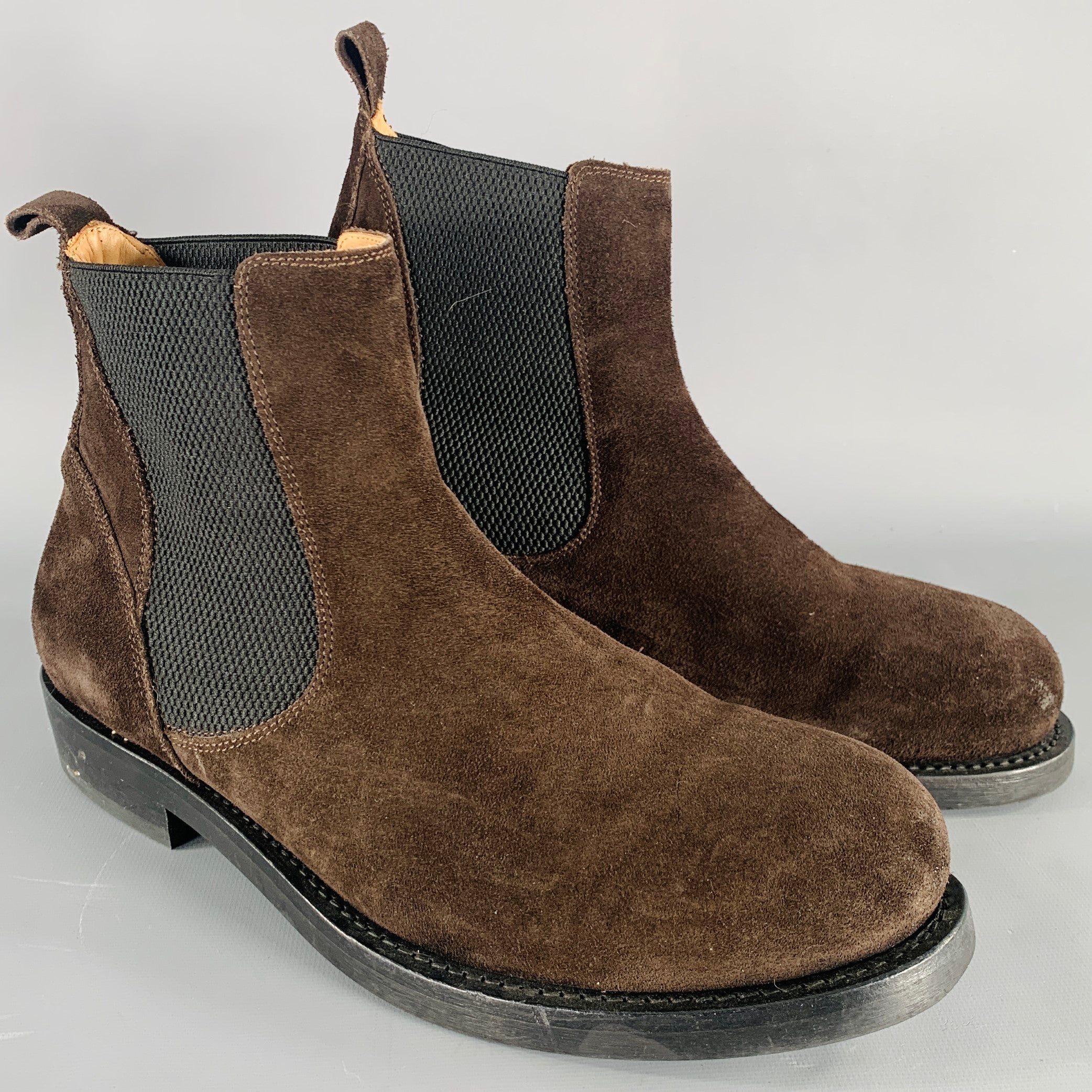 BUTTERO Size 10 Brown Suede Chelsea Ankle Boots Sui Generis Designer Consignment