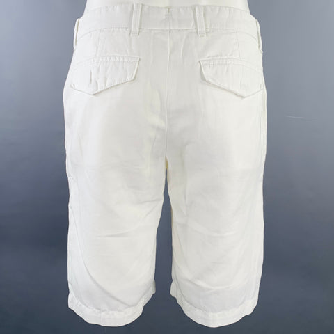 ELEVENTY Size 31 White Cotton Blend Large Pockets Shorts