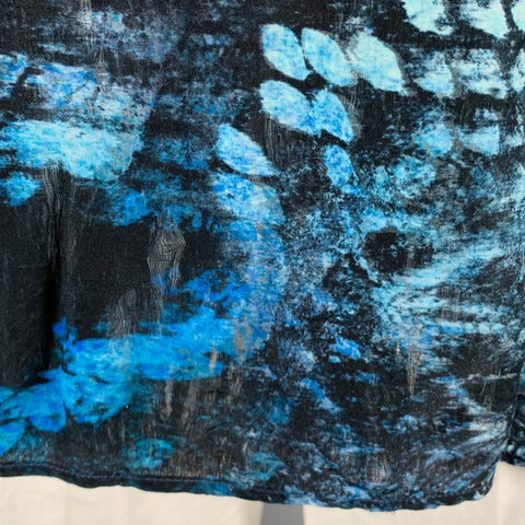 BILLIONAIRE COUTURE Size XL Black Blue Snake Silk Button Up Long Sleeve Shirt