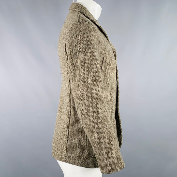 ENGINEERED GARMENTS Size S Taupe Brown Herringbone Peak Lapel Jacket