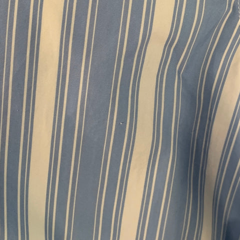 JIL SANDER Size M Giusy Blue White Stripe Cotton Collarless Long Sleeve Shirt