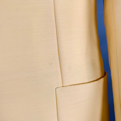 LANVIN Size 42 Yellow Wool Silk Notch Lapel Sport Coat