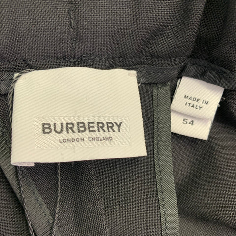 BURBERRY Size L Black Red Logo Wool Mohair Elastic Waistband Casual Pants