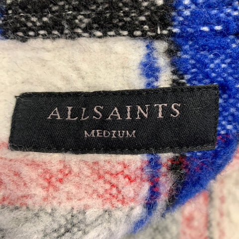 ALLSAINTS Size M Rayado Multi Color Plaid Polyester Wool Blend Oversized Long Sleeve Shirt