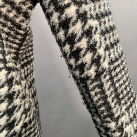 NANETTE LEPORE Size M Grey Black Wool Blend Houndstooth Collarless Coat