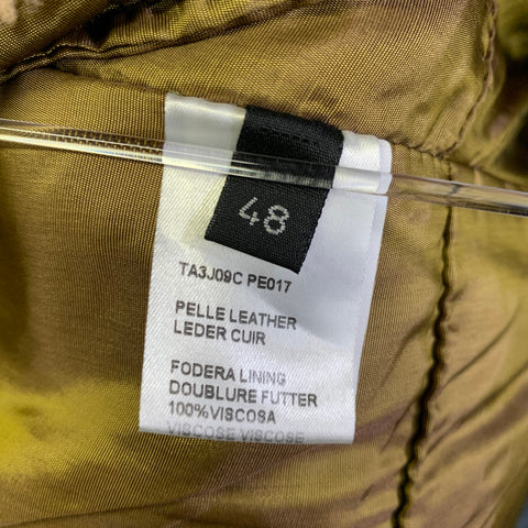 CORPO NOVE Size 42 Camel Leather Overcoat Coat