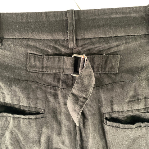 ANN DEMEULEMEESTER Size 31 Black Wrinkled Rayon Cotton Casual Pants