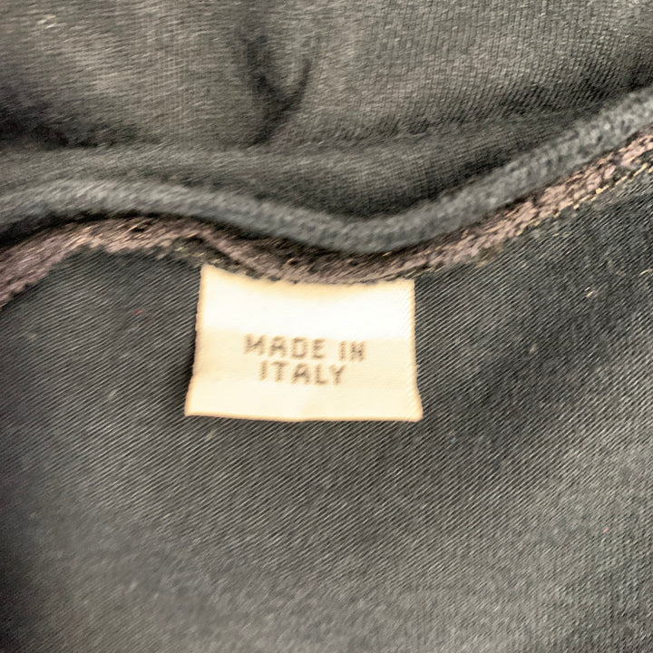 JOHN GALLIANO Size S Black Monogram Print Cotton V-Neck T-shirt