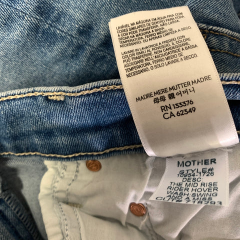 MOTHER Size 27 Blue Cotton Blend Straight leg Jeans