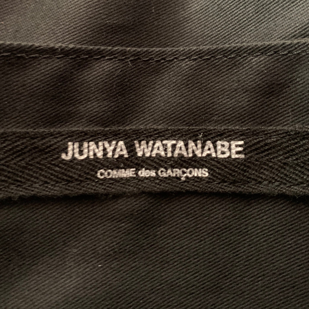 JUNYA WATANABE Black Red Mixed Materials Faux Fur Tote Handbag