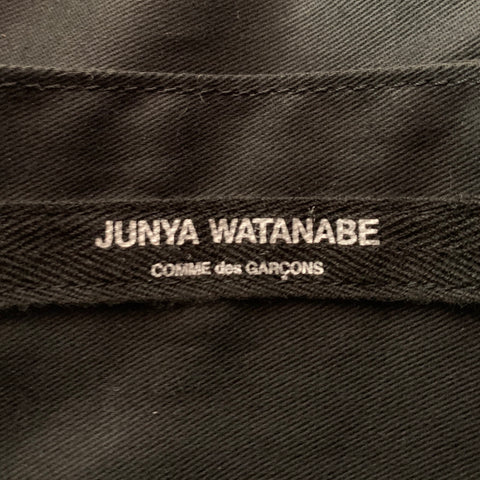 JUNYA WATANABE Black Red Mixed Materials Faux Fur Tote Handbag