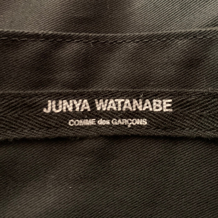 JUNYA WATANABE Black Red Mixed Materials Faux Fur Tote Handbag