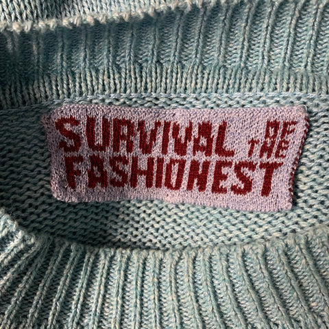 SURVIVAL OF THE FASHIONEST SS2020 Size XL Blue Multi Color Cotton Blend Sweater