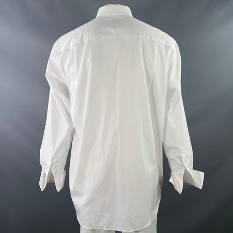 DAVID DONAHUE Size XXL White Textured Cotton French Cuffs Tuxedo Long Sleeve Shirt