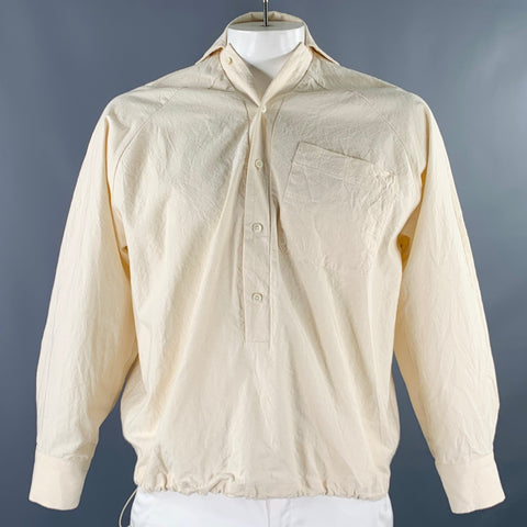 JACQUEMUS Size 44 Cream Cotton Pullover Long Sleeve Shirt