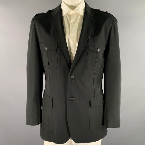 RED BRIDGE Size XL Black Polyester Blend Military Sport Coat