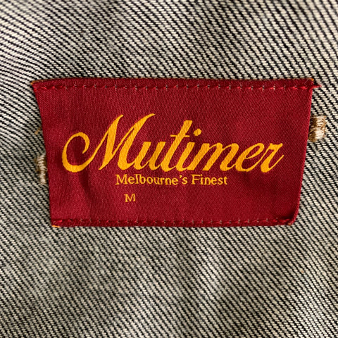 MUTIMER Size M Indigo Contrast Stitch Denim Trucker Jacket