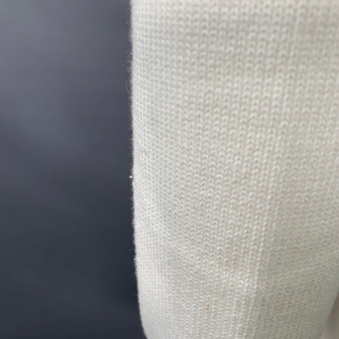 THE KOOPLES Size M White Black Knit Cotton Cashmere Crew Neck Sweater