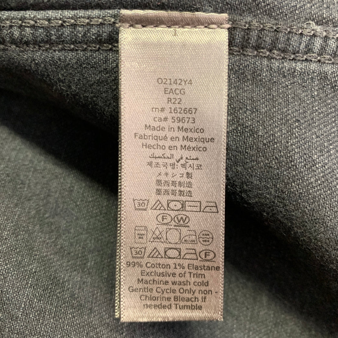 JOHN VARVATOS Size XL Blue Grey Cotton Blend Denim Twill Patch Pockets Jacket
